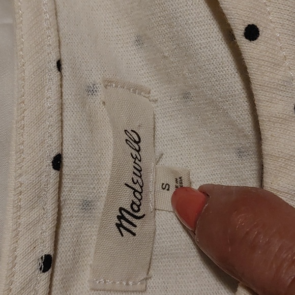 Madewell Cap-Sleeve Boxy Tee In Polka Dot Sz.S - Picture 8 of 9